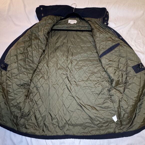 J.Crew Men’s Quilted Field Utility Jacket Navy Size Small Cotton Lined Barn Coat - Picture 6 of 16